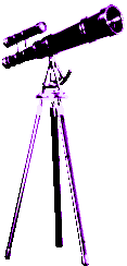 A purple tri-pod telescope.